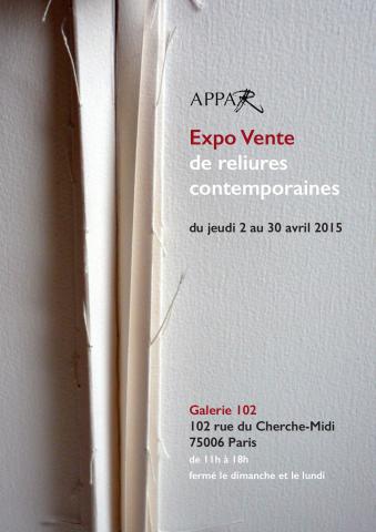 EXPO VENTE de reliures contemporaines  association APPAR